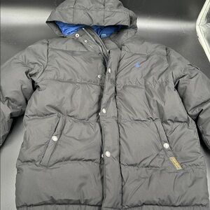 Polo Ralph Lauren Black Down Puffer Jacket with Hood